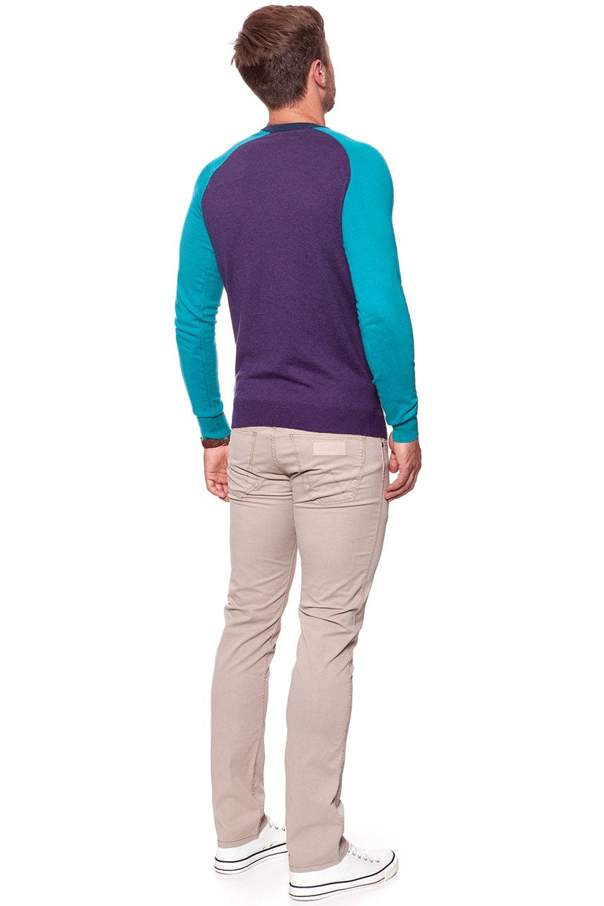 MĘSKI SWETER WRANGLER RAGLAN KNIT PURPLE PENNANT W86152PWT