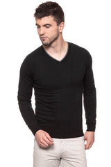 MĘSKI SWETER WRANGLER V NECK KNIT BLACK W86222P01