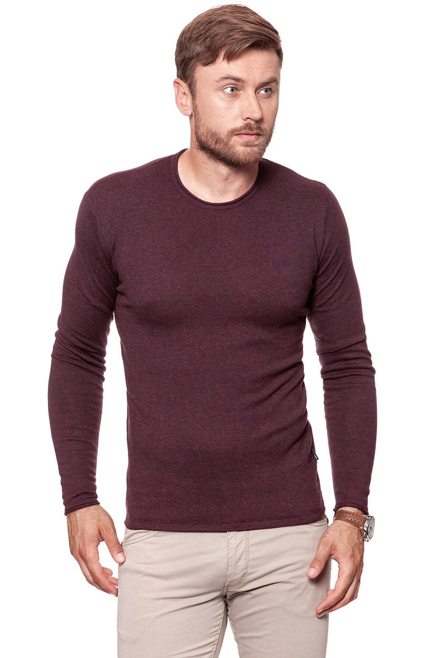 MĘSKI SWETER WRANGLER ROLL EDGE CREW AUBERGINE W8624RGU1