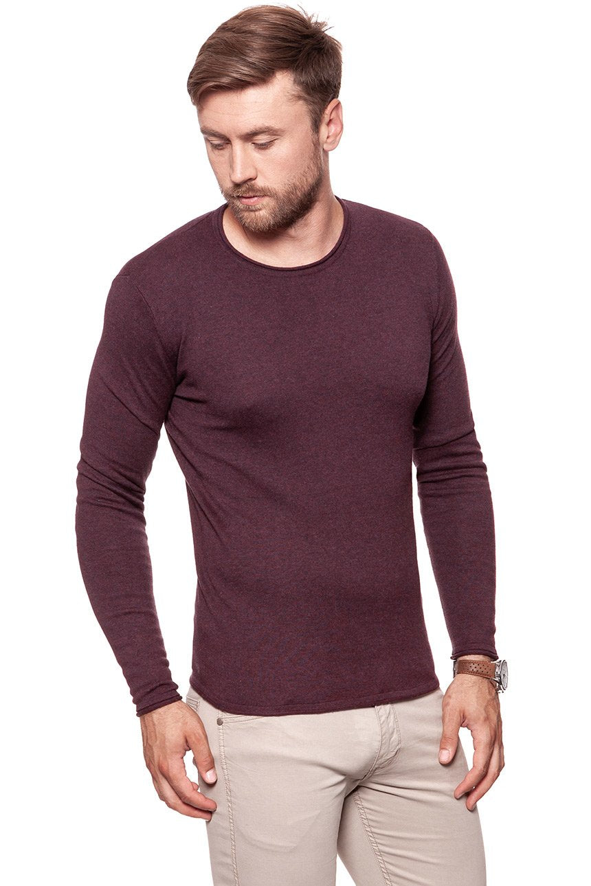 MĘSKI SWETER WRANGLER ROLL EDGE CREW AUBERGINE W8624RGU1