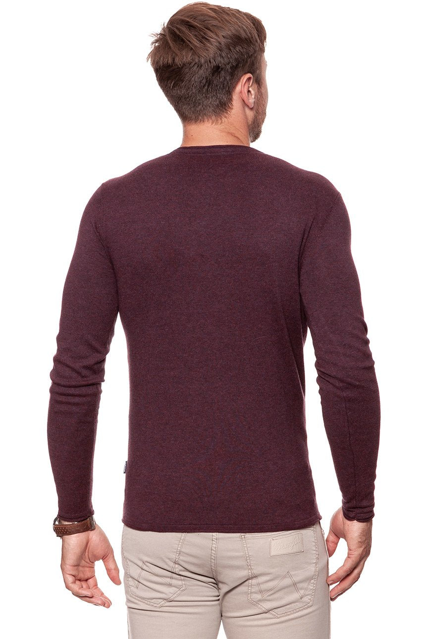 MĘSKI SWETER WRANGLER ROLL EDGE CREW AUBERGINE W8624RGU1