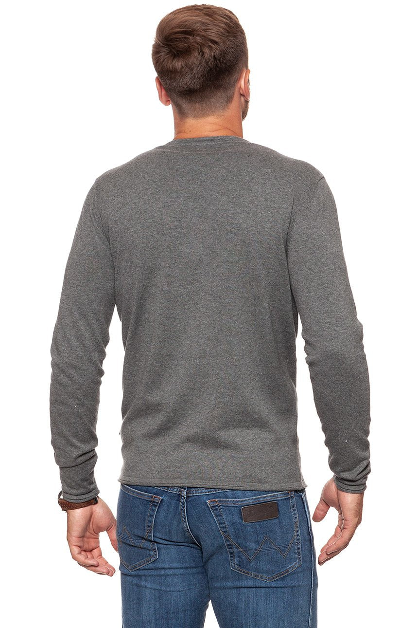 MĘSKI SWETER WRANGLER ROLL EDGE CREW GREY MARL W8624RGVB