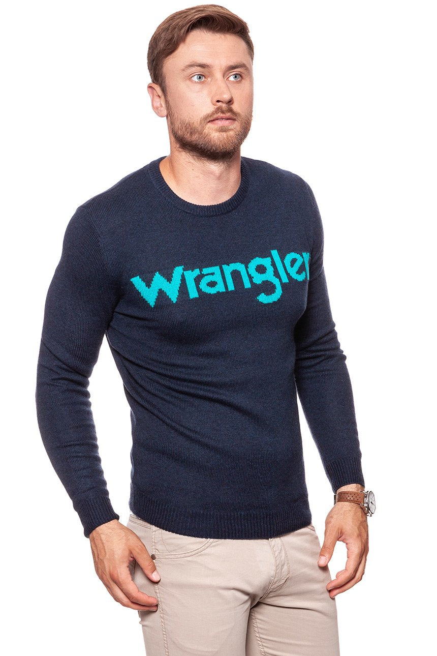 MĘSKI SWETER WRANGLER W CREW KNIT DARK NAVY W8640P3AE