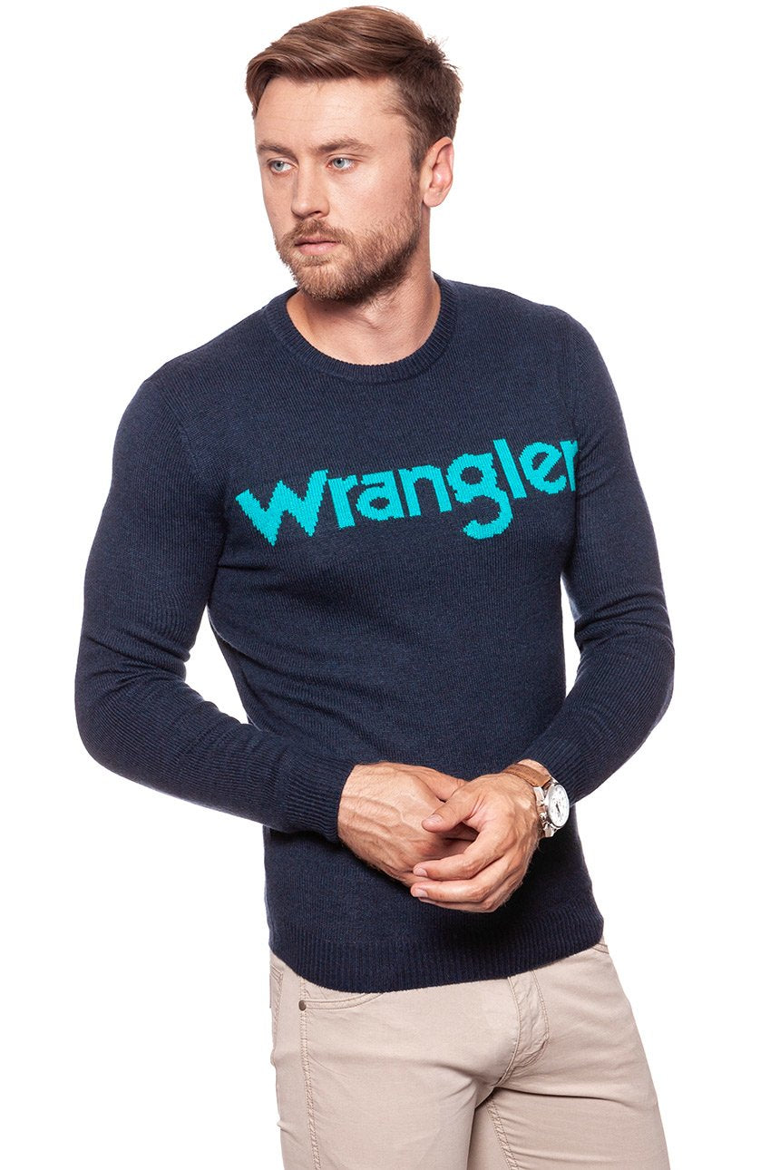 MĘSKI SWETER WRANGLER W CREW KNIT DARK NAVY W8640P3AE