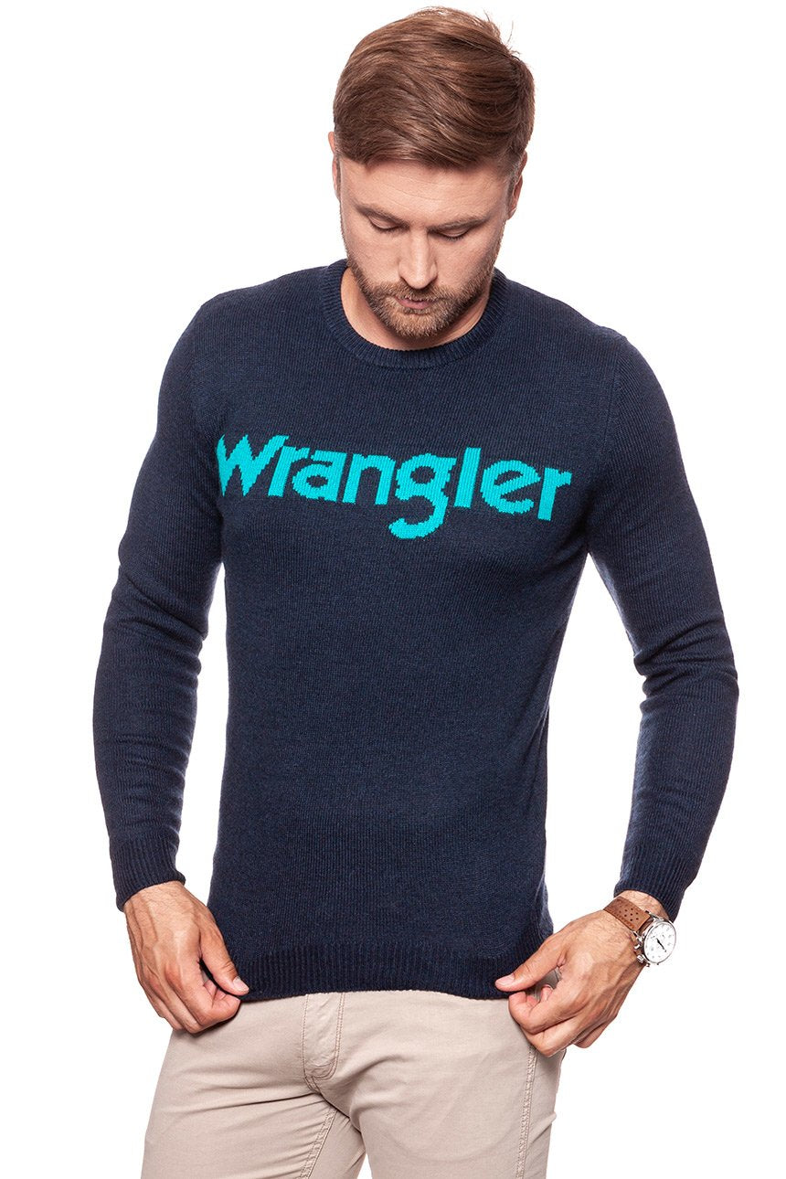 MĘSKI SWETER WRANGLER W CREW KNIT DARK NAVY W8640P3AE