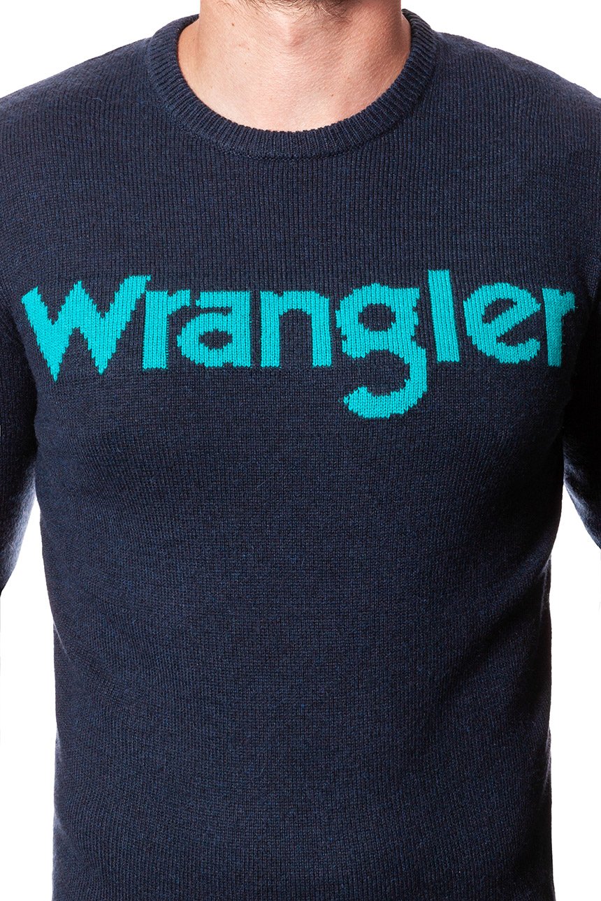 MĘSKI SWETER WRANGLER W CREW KNIT DARK NAVY W8640P3AE