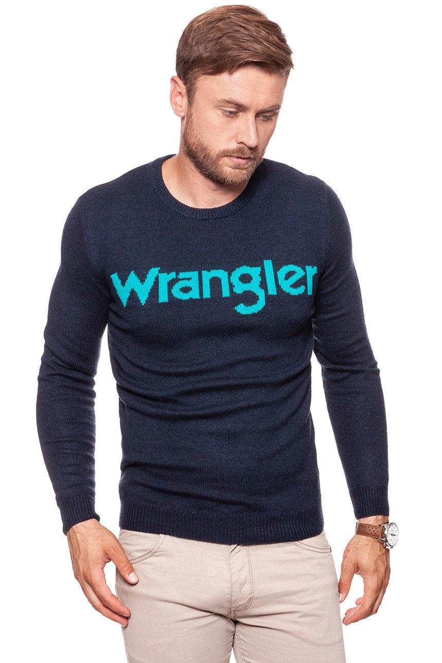 MĘSKI SWETER WRANGLER W CREW KNIT DARK NAVY W8640P3AE