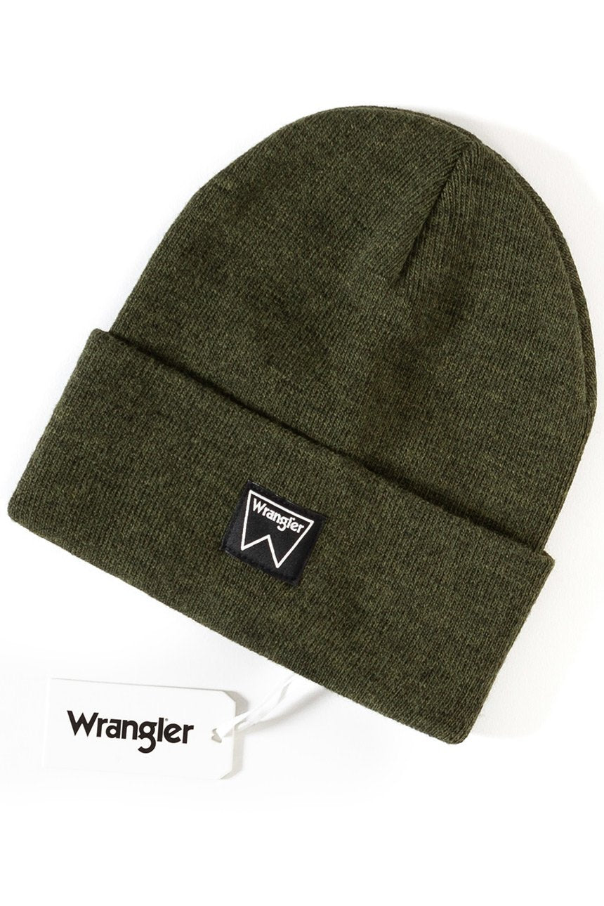 MĘSKA CZAPKA ZIMOWA WRANGLER BASIC BEANIE DUSTY OLIVE W0M03UH45