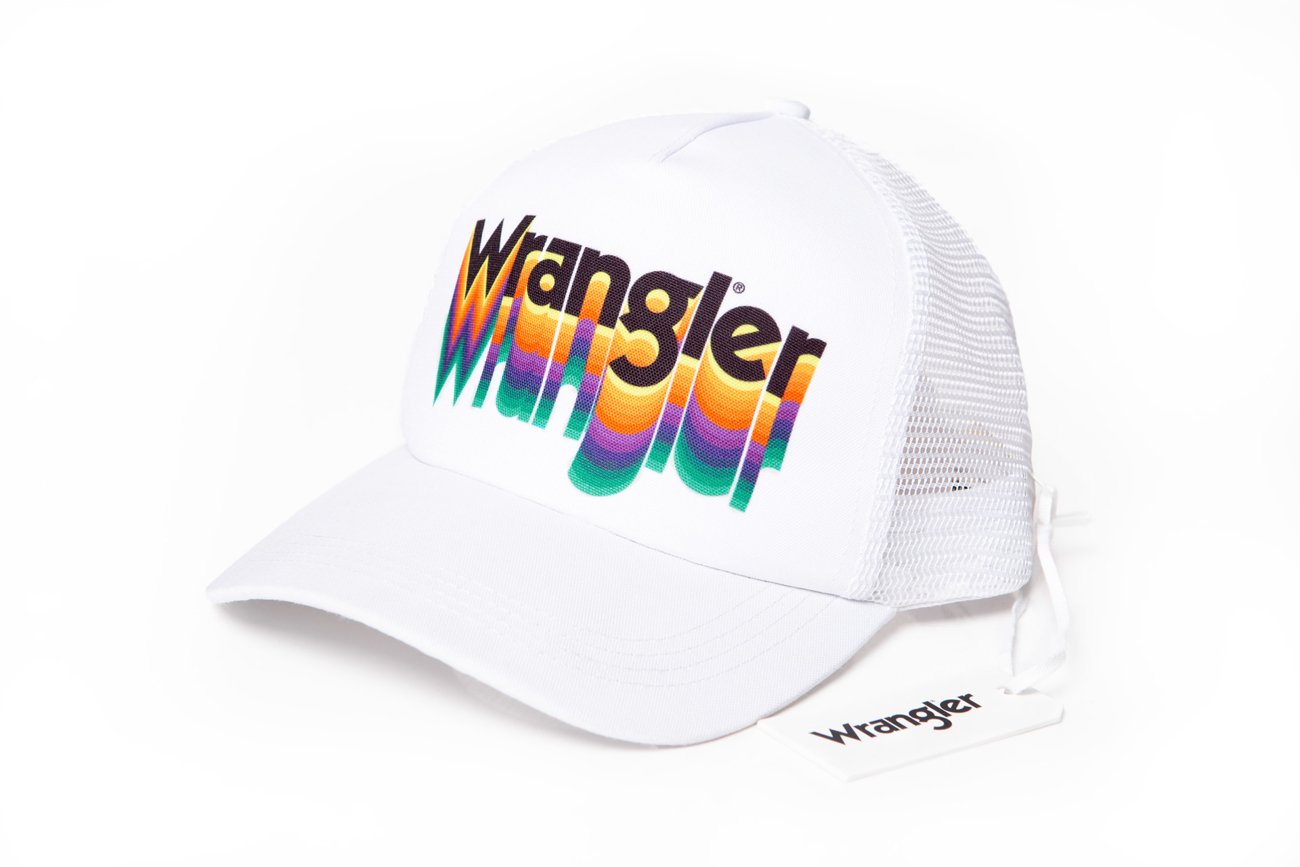 MĘSKA CZAPKA Z DASZKIEM WRANGLER TRUCKER CAP WHITE W0M36U512