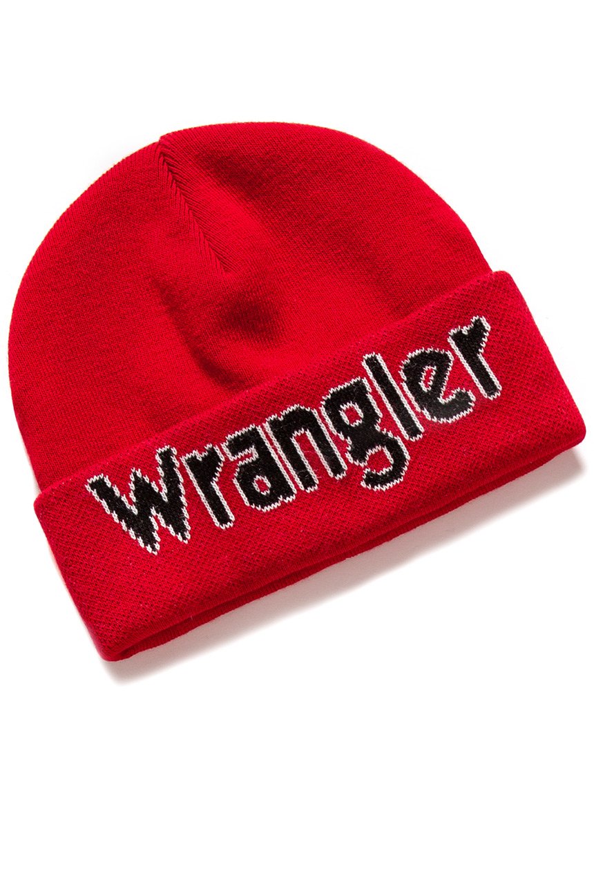 MĘSKA CZAPKA ZIMOWA WRANGLER KABEL BEANIE SALSA RED W0M39UHWN