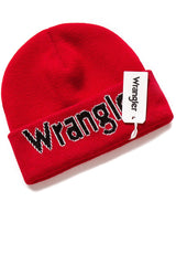 MĘSKA CZAPKA ZIMOWA WRANGLER KABEL BEANIE SALSA RED W0M39UHWN