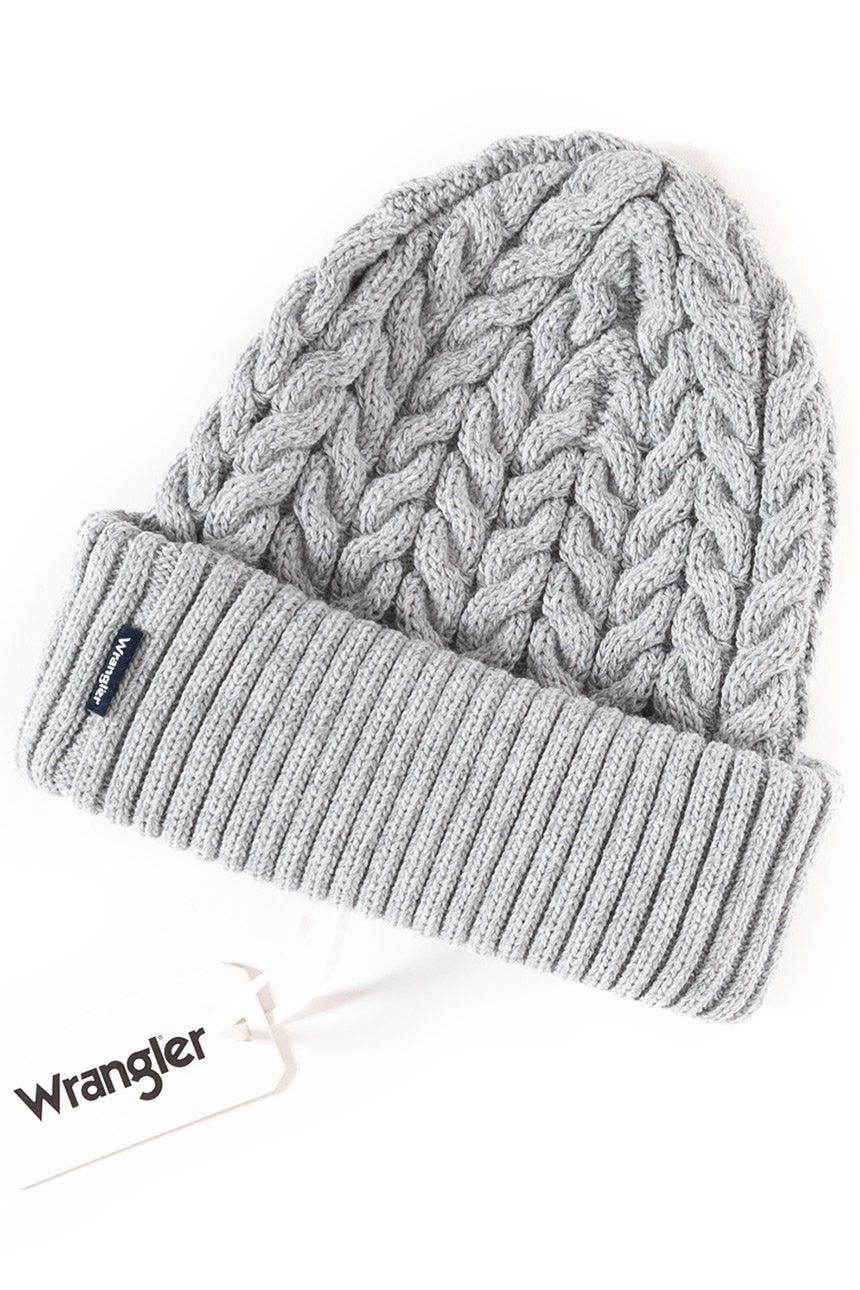 DAMSKA CZAPKA WRANGLER BRAIDED BEANIE MID GREY MEL W0M40UH37