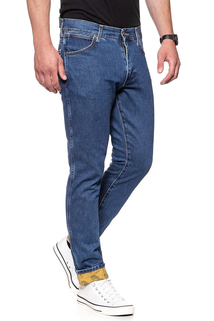 SPODNIE MĘSKIE WRANGLER SLIM TAPERED DARK HORSE W11SSW22W