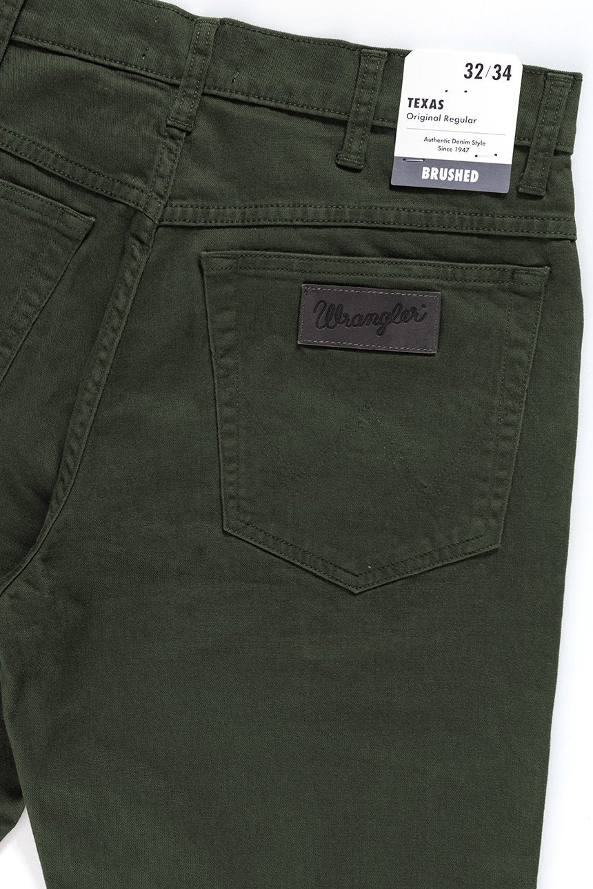 WRANGLER SPODNIE MĘSKIE TEXAS MOSS GREEN W121TA221