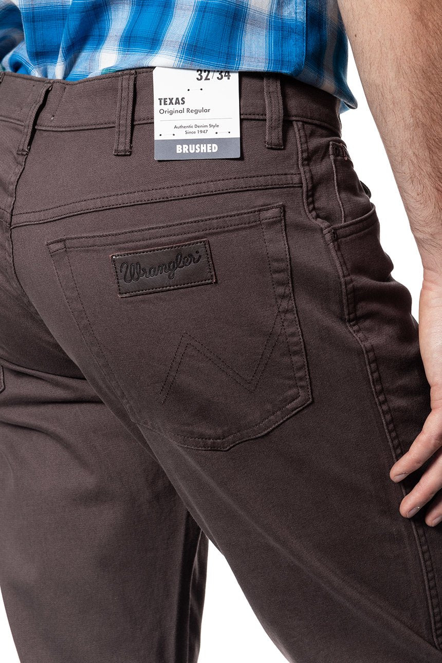 WRANGLER SPODNIE MĘSKIE TEXAS BRACKEN BROWN W121TA224