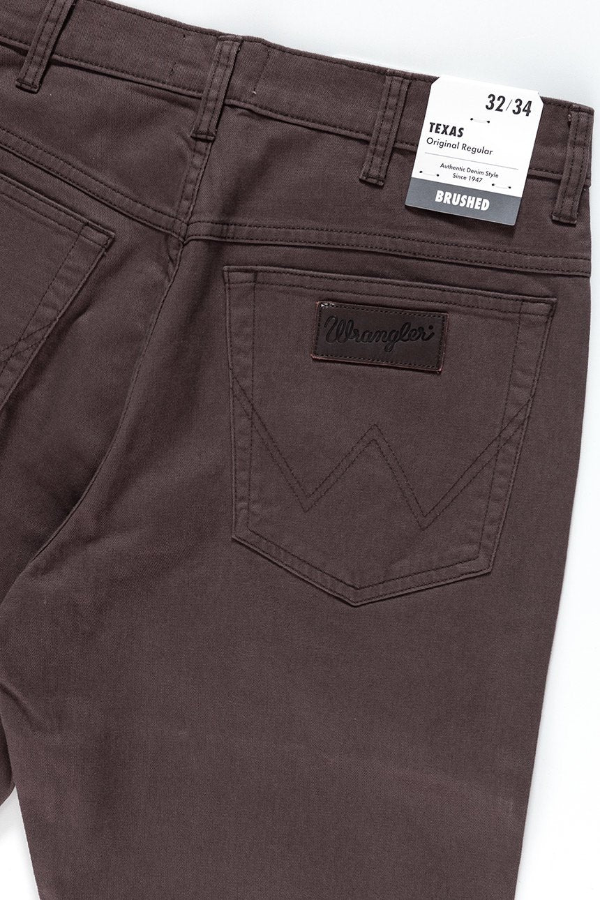 WRANGLER SPODNIE MĘSKIE TEXAS BRACKEN BROWN W121TA224