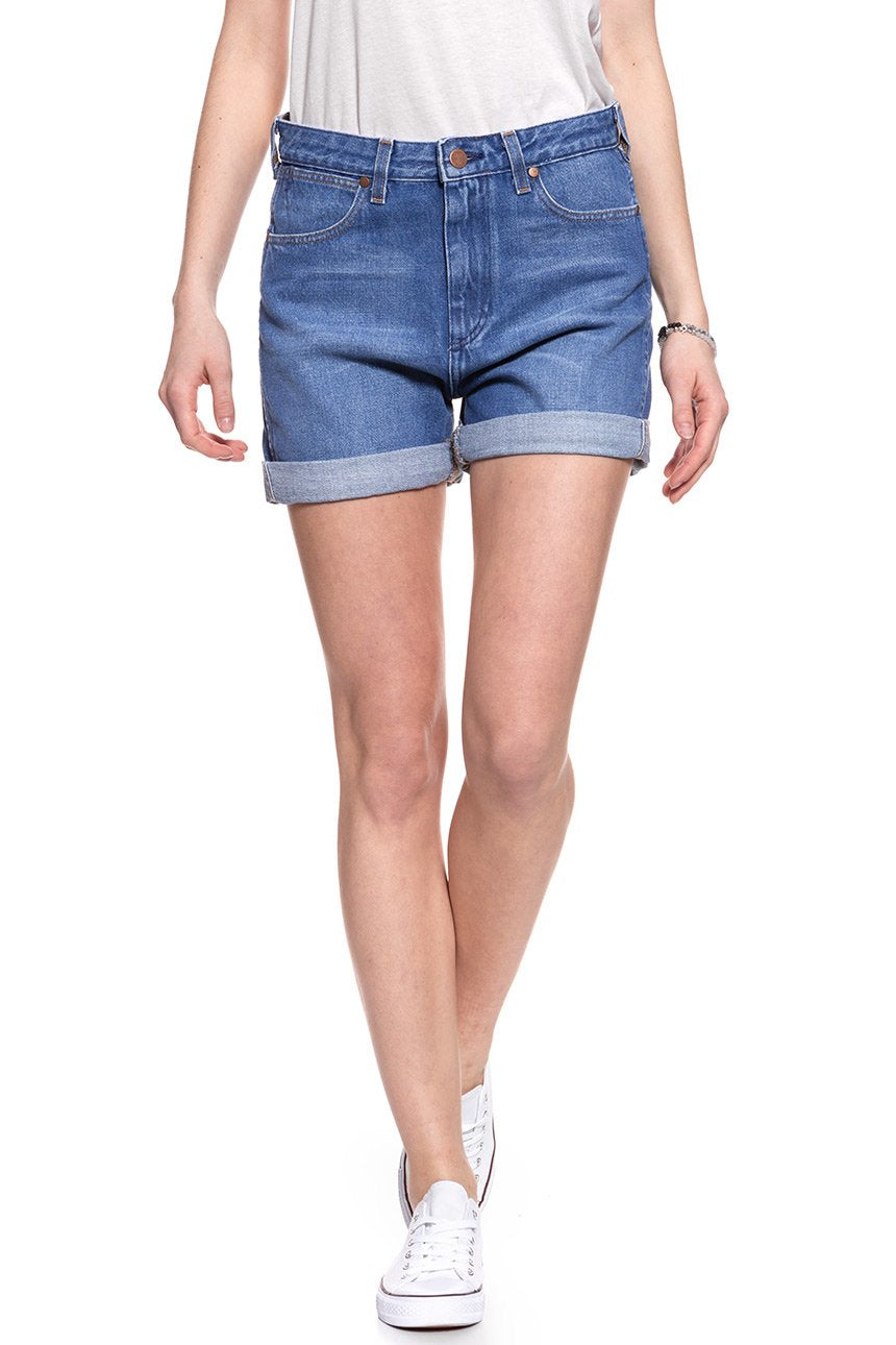 DAMSKIE SPODENKI WRANGLER RETRO BOY SHORT B&Y CHEEKY GIRL W244GX14Z