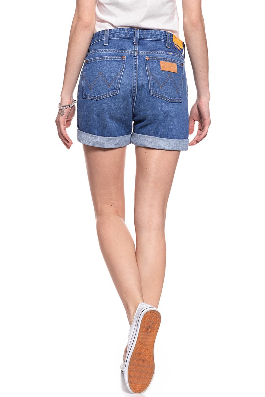 DAMSKIE SPODENKI WRANGLER RETRO BOY SHORT B&Y CHEEKY GIRL W244GX14Z