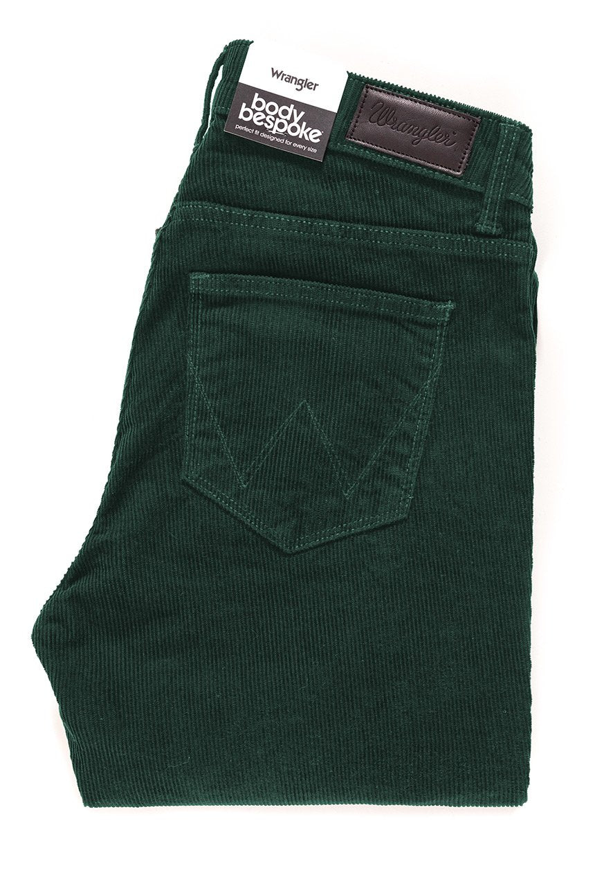 DAMSKIE SPODNIE SZTRUKSOWE WRANGLER SLIM GREEN NIGHT W28LEK18P