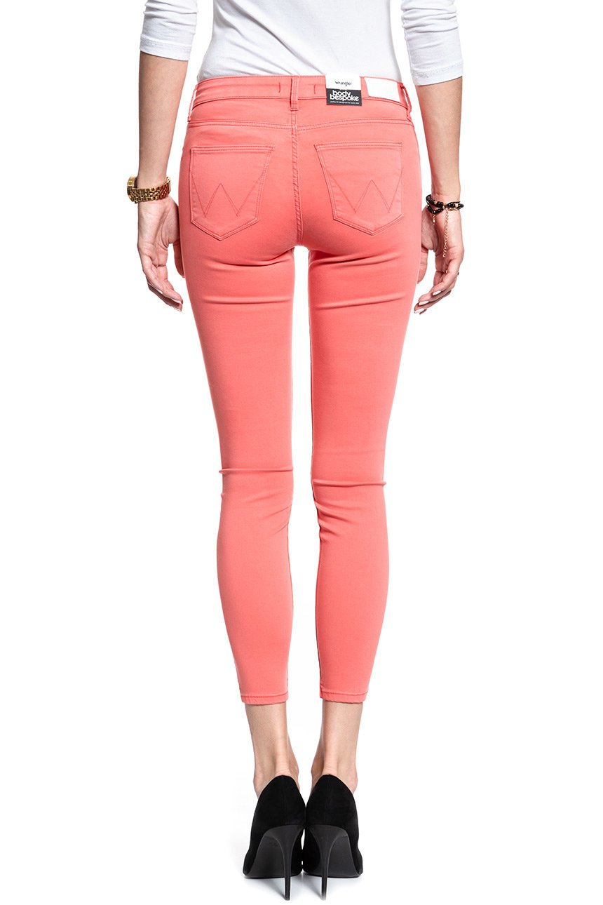 SPODNIE WRANGLER DAMSKIE SKINNY CROP CORAL W28MHL12B