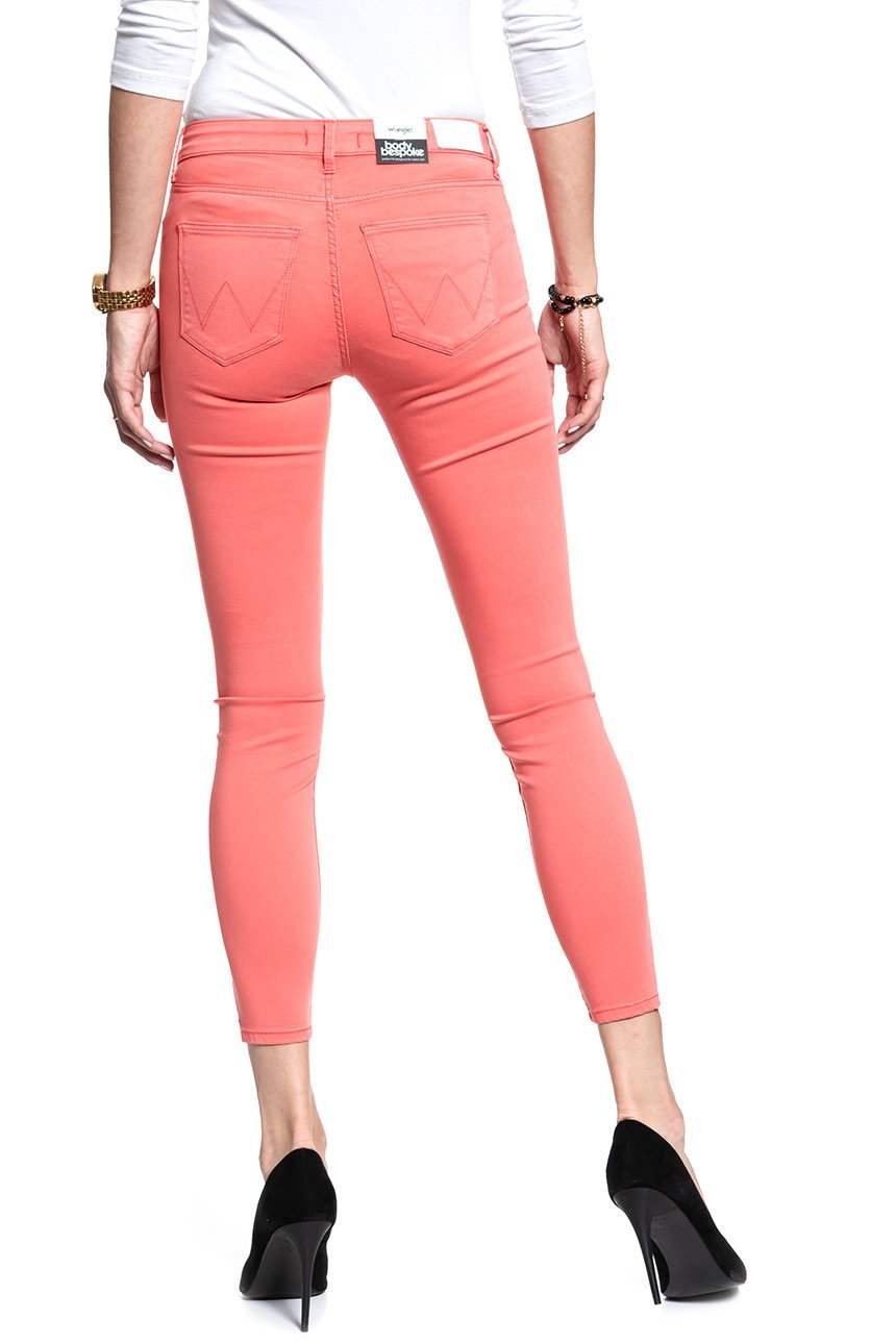 SPODNIE WRANGLER DAMSKIE SKINNY CROP CORAL W28MHL12B