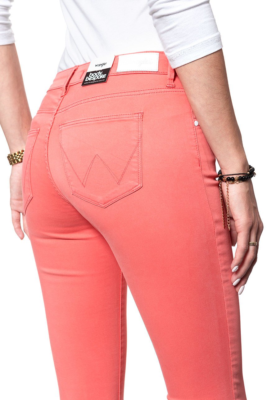 SPODNIE WRANGLER DAMSKIE SKINNY CROP CORAL W28MHL12B