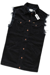 DAMSKA BEZRĘKAWNIK JEANSOWY WRANGLER LONG VEST BLACK W418RJ24Q