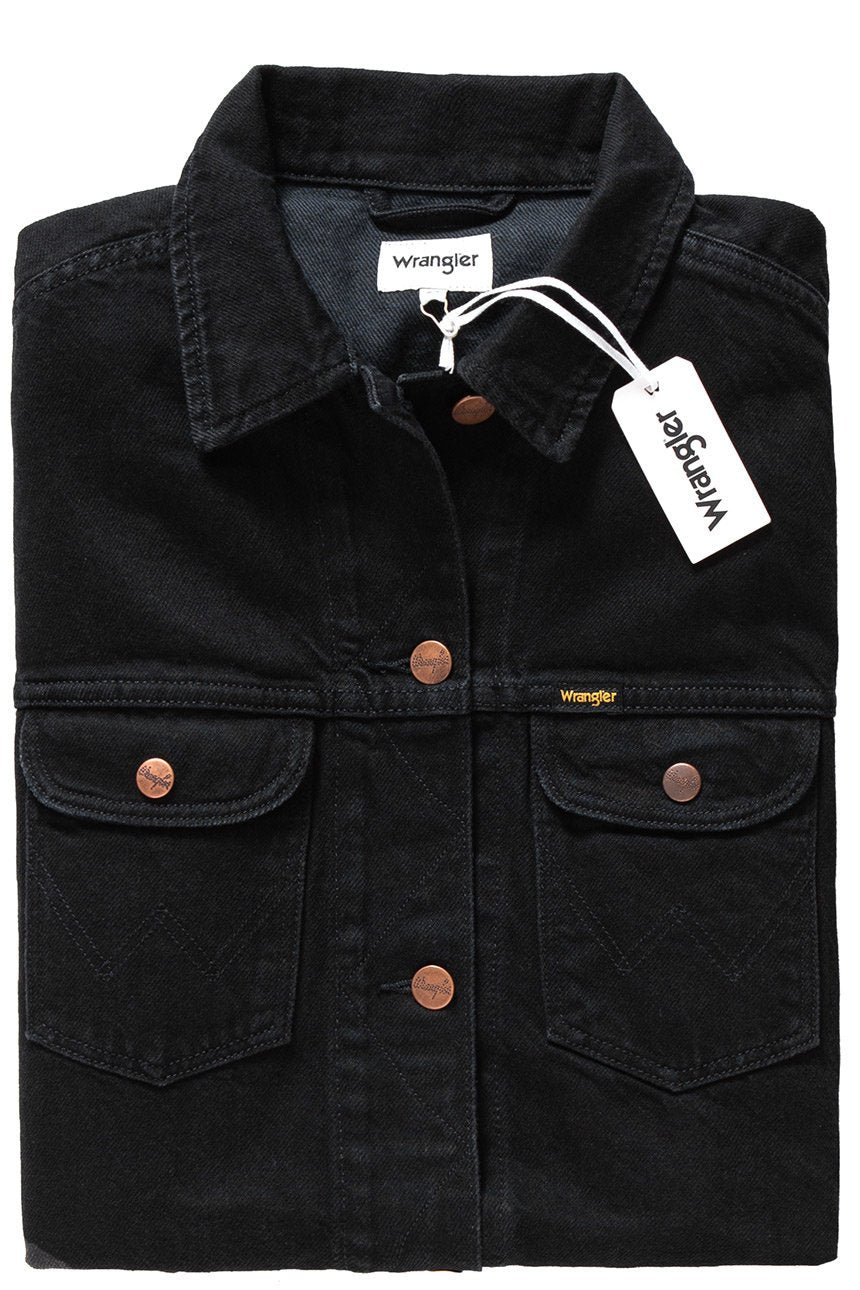 DAMSKA BEZRĘKAWNIK JEANSOWY WRANGLER LONG VEST BLACK W418RJ24Q