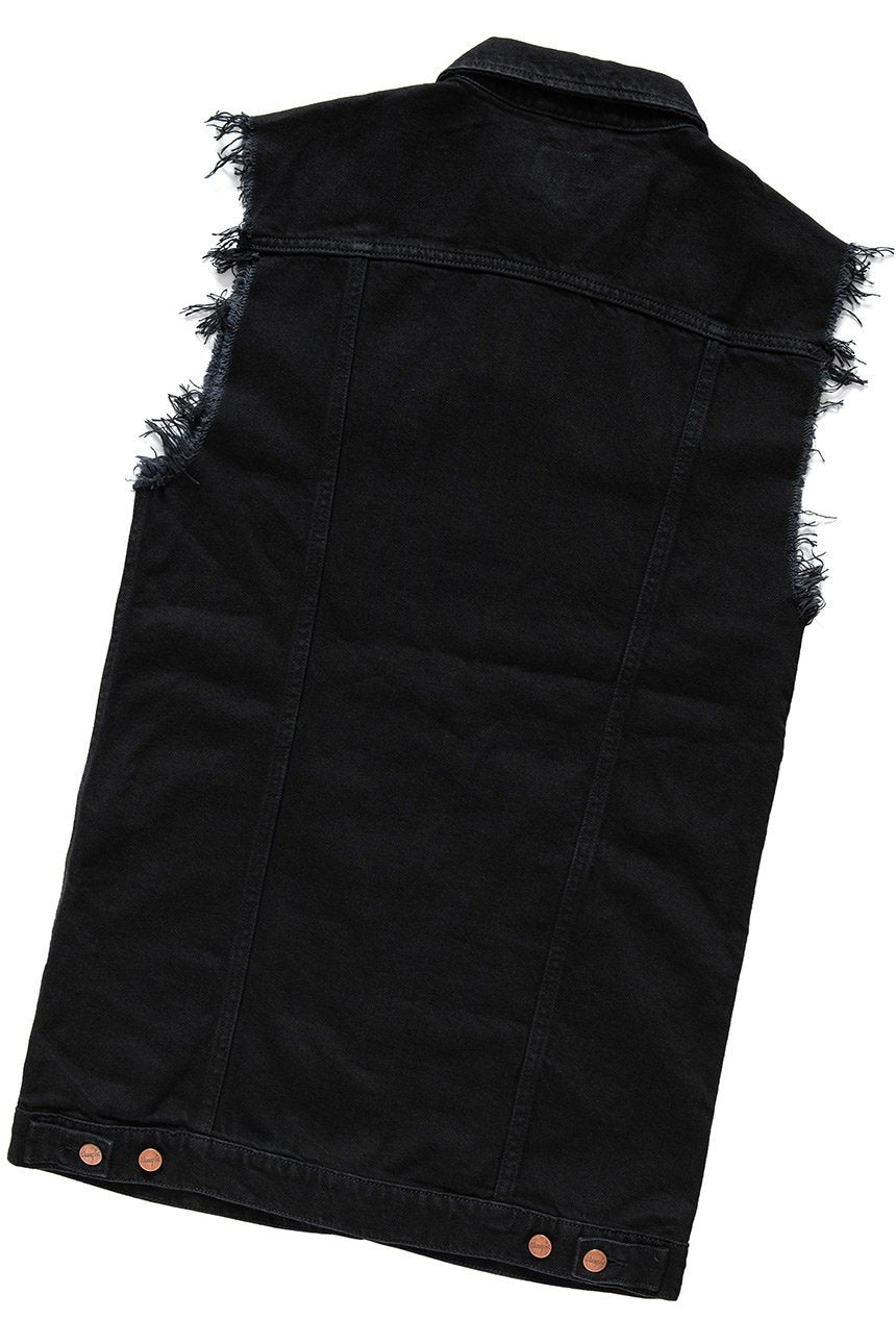 DAMSKA BEZRĘKAWNIK JEANSOWY WRANGLER LONG VEST BLACK W418RJ24Q