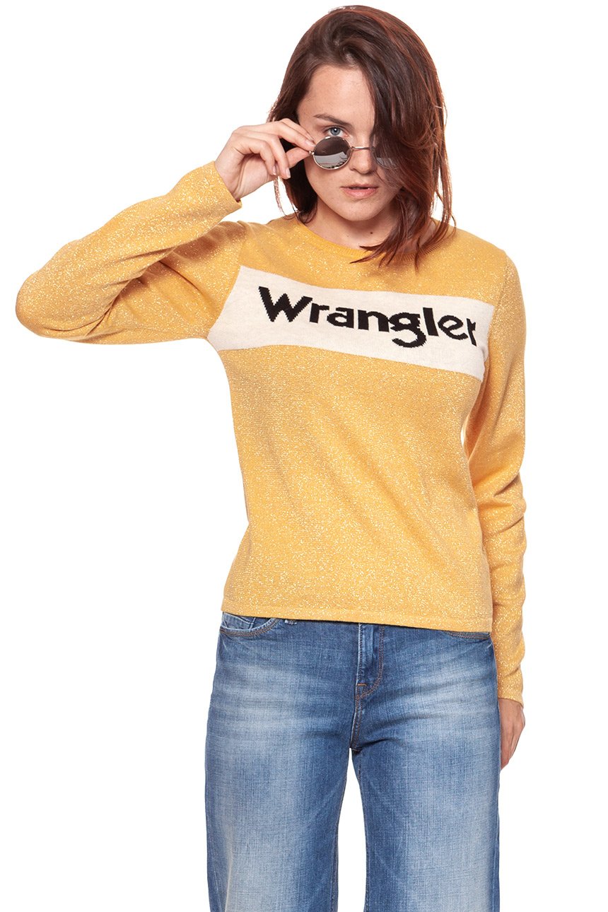 DAMSKI SWETER WRANGLER INTARSIA KNIT HONEY GOLD W8103PPU8