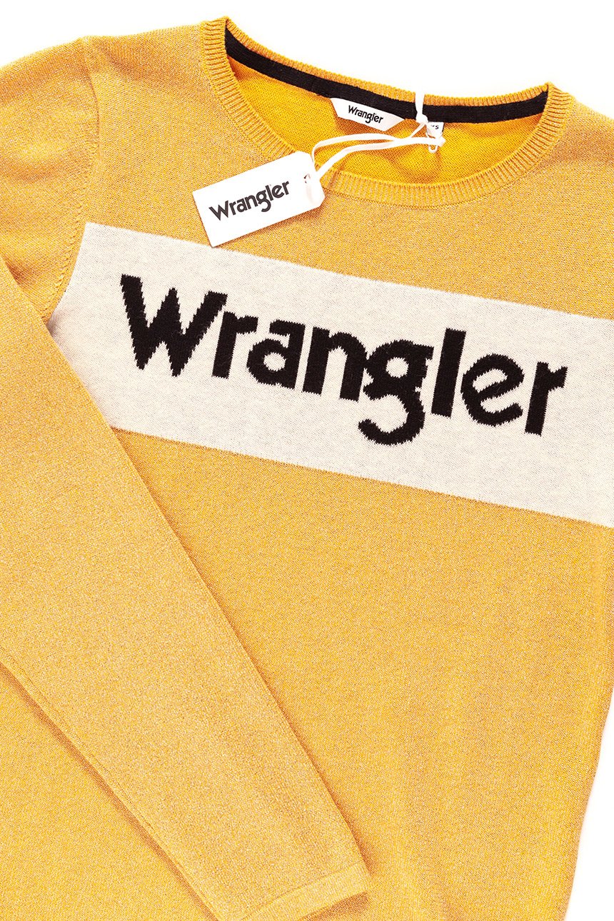 DAMSKI SWETER WRANGLER INTARSIA KNIT HONEY GOLD W8103PPU8