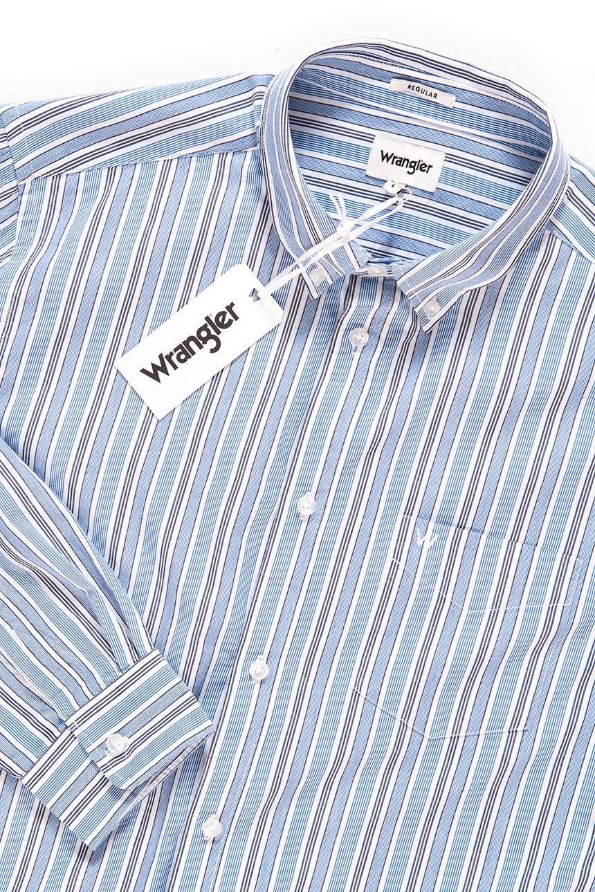 KOSZULA WRANGLER LS 1PKT BUTTON DOWN BLUE W58743N05