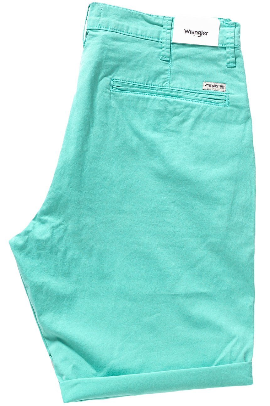 SPODENKI MĘSKIE WRANGLER CHINO SHORT TURQUOISE W14AMM25Z