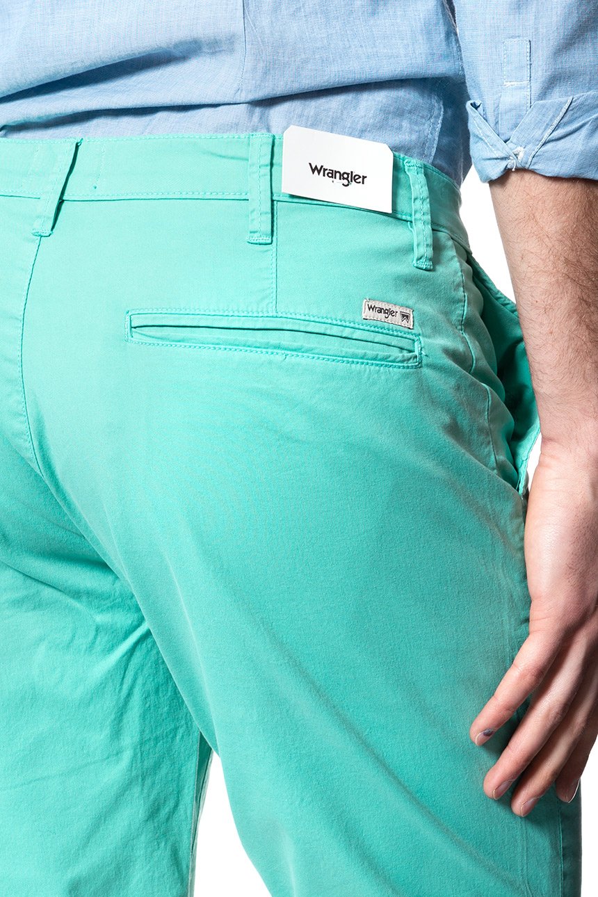 SPODENKI MĘSKIE WRANGLER CHINO SHORT TURQUOISE W14AMM25Z