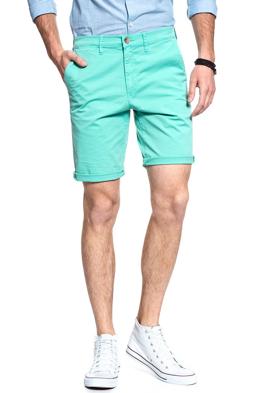 SPODENKI MĘSKIE WRANGLER CHINO SHORT TURQUOISE W14AMM25Z