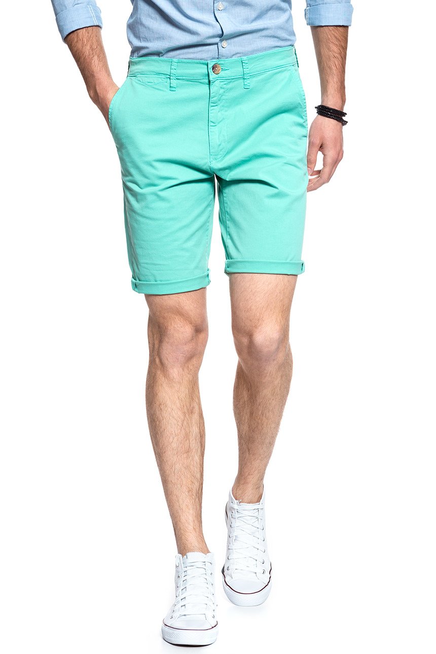 SPODENKI MĘSKIE WRANGLER CHINO SHORT TURQUOISE W14AMM25Z