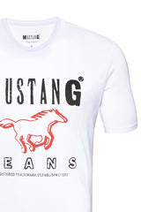 MUSTANG T SHIRT BASIC PRINT TEE GENERAL WHITE 1008373 2045