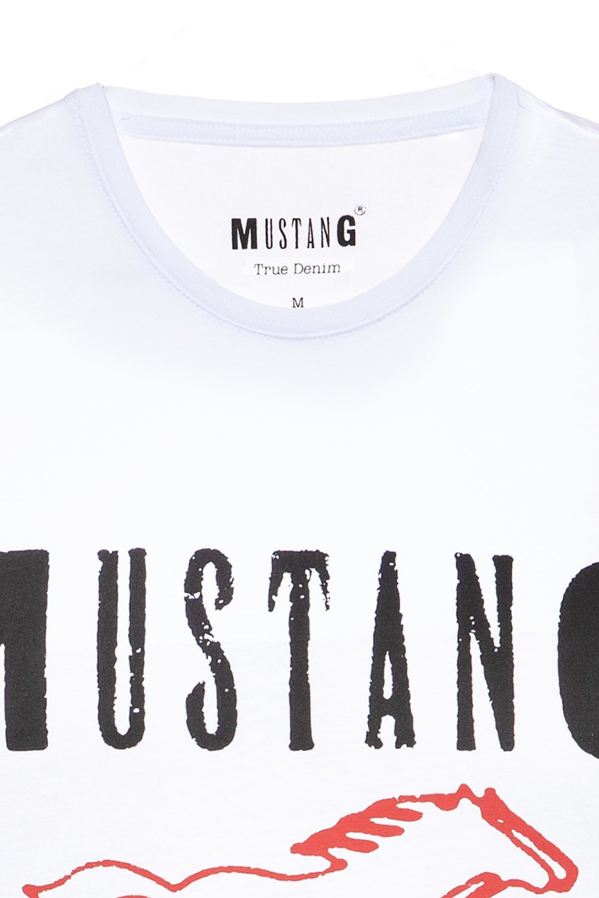 MUSTANG T SHIRT BASIC PRINT TEE GENERAL WHITE 1008373 2045