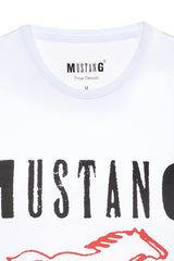 MUSTANG T SHIRT BASIC PRINT TEE GENERAL WHITE 1008373 2045