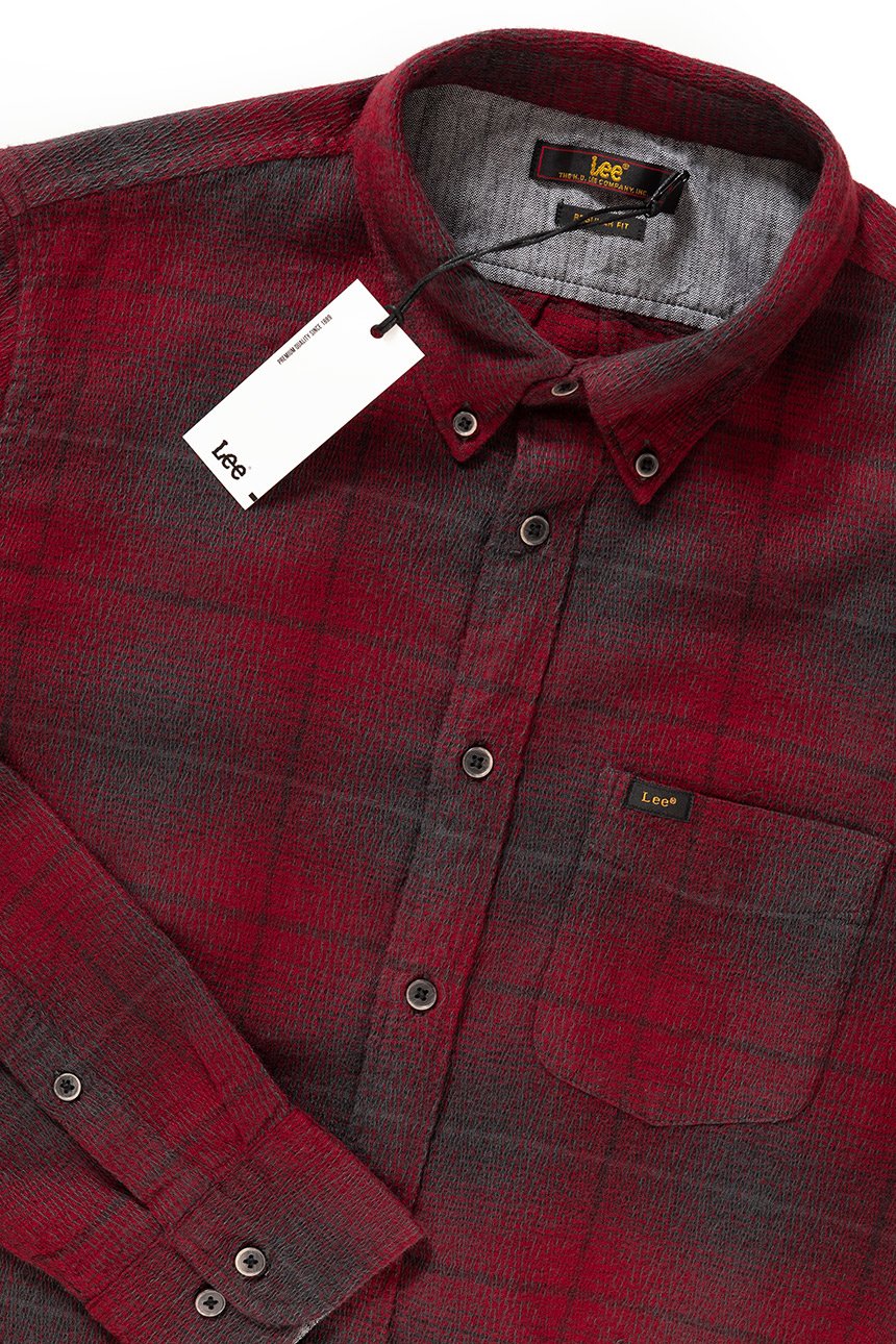 KOSZULA LEE BUTTON DOWN RHUBARB RED L880ZGGB