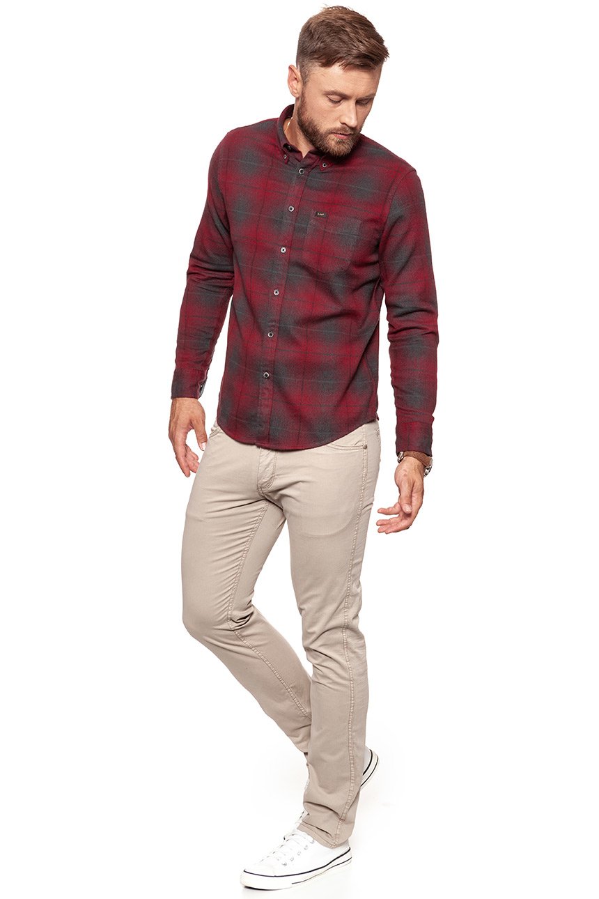 KOSZULA LEE BUTTON DOWN RHUBARB RED L880ZGGB