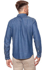 KOSZULA JEANSOWA MĘSKA LEE WESTERN SHIRT DEEP INDIGO L644BIPS