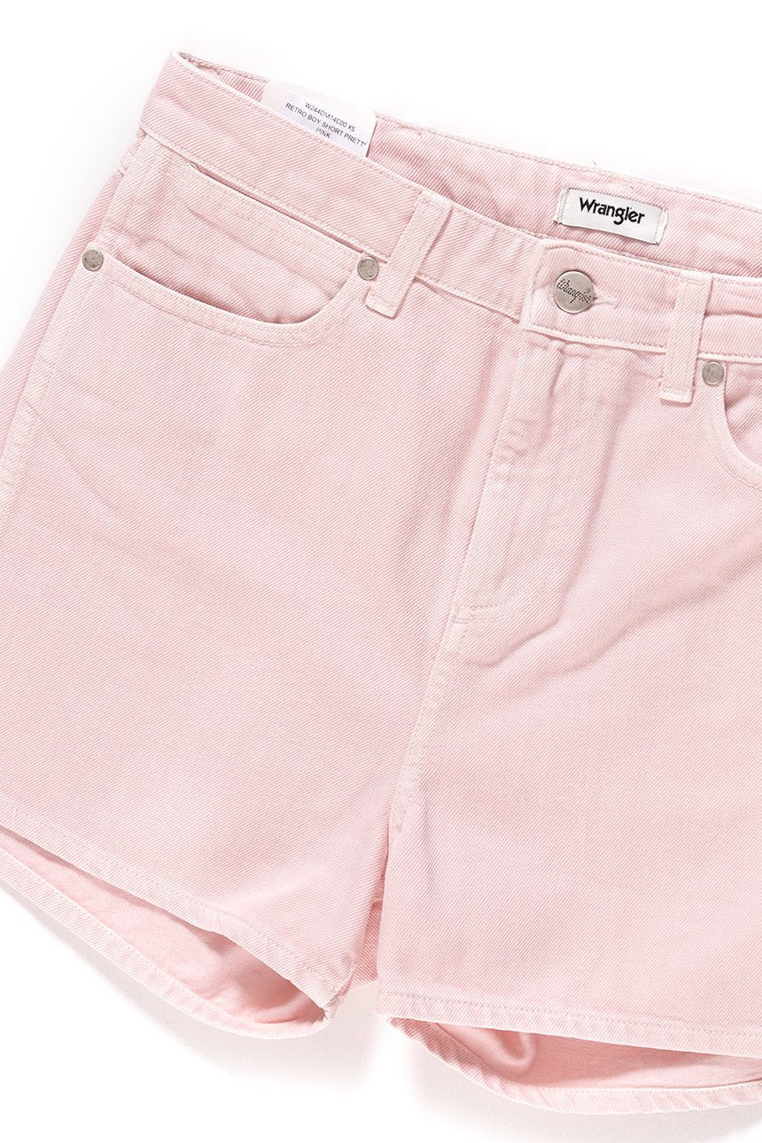 DAMSKIE SPODENKI WRANGLER RETRO BOY SHORT PRETTY PINK W244DM14C