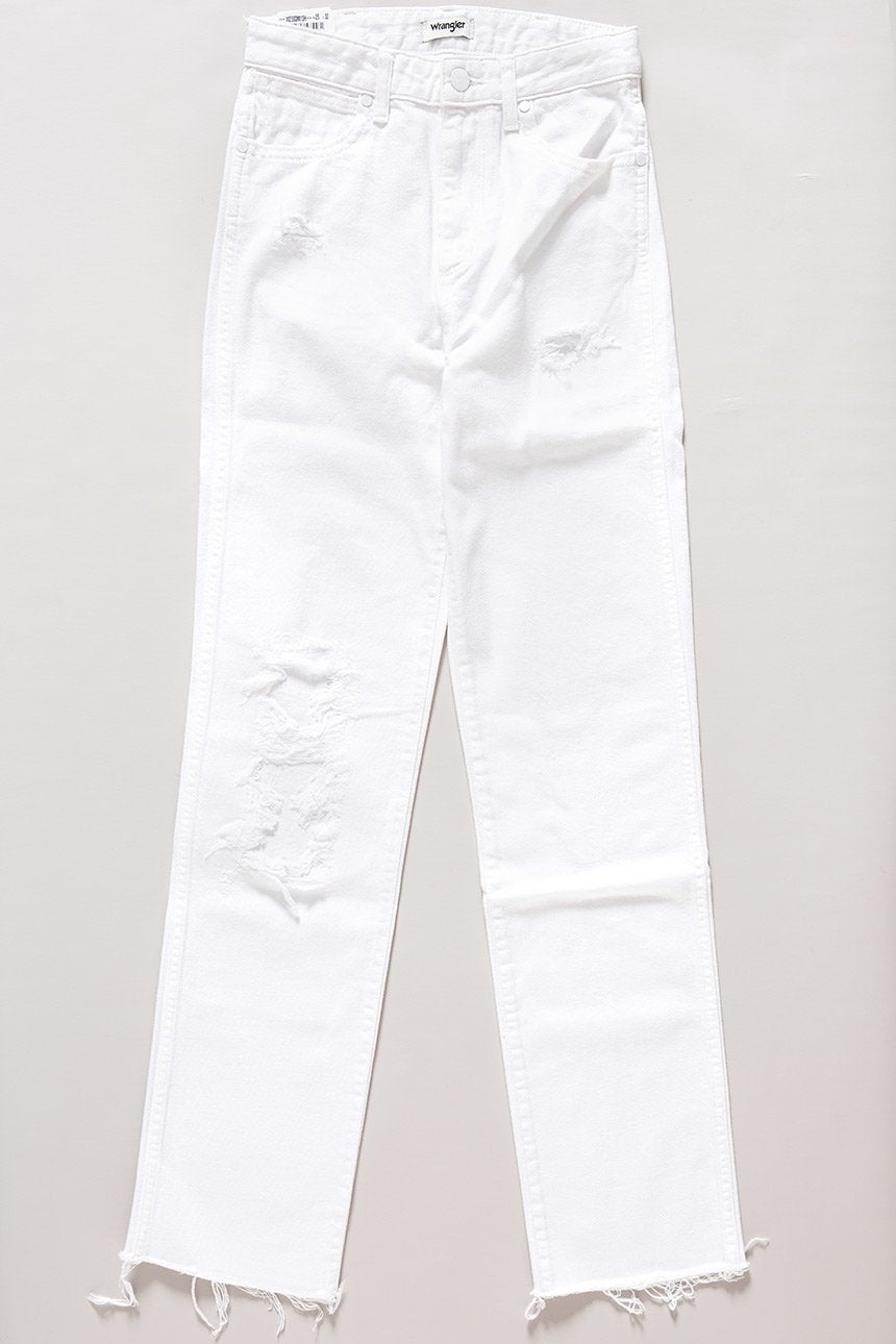 WRANGLER RETRO STRAIGHT WHITE DESTROYED W238DM13H