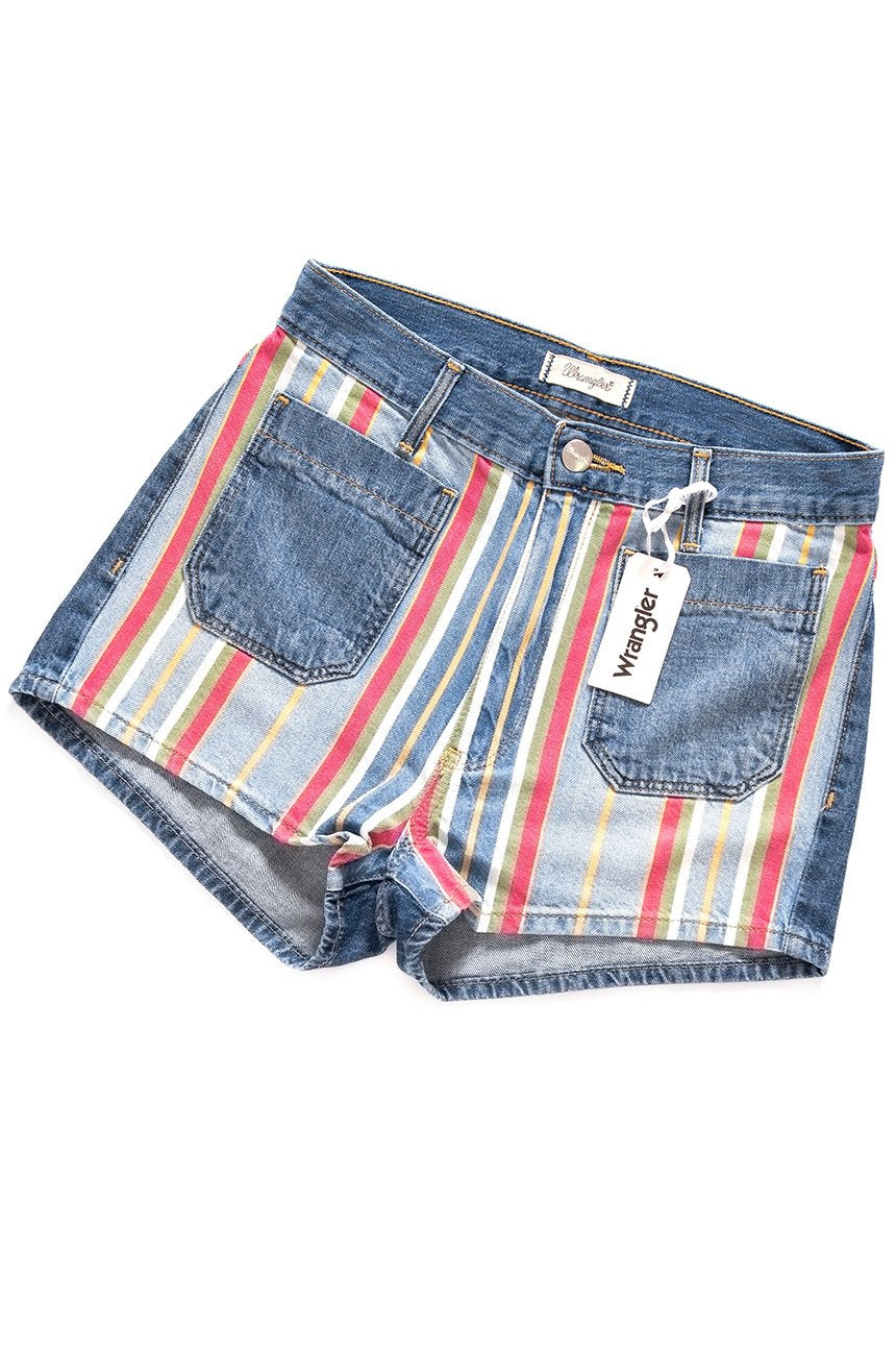 DAMSKIE SPODENKI WRANGLER RETRO PIN UP SHORT DISCO STRIPES W2318799Y