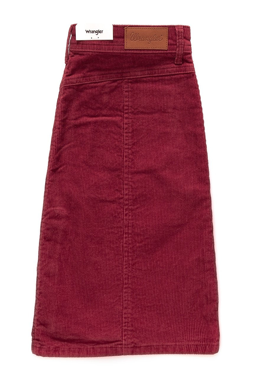 SPÓDNICA JEANSOWA WRANGLER SKIRT WINE RED W201EK47H