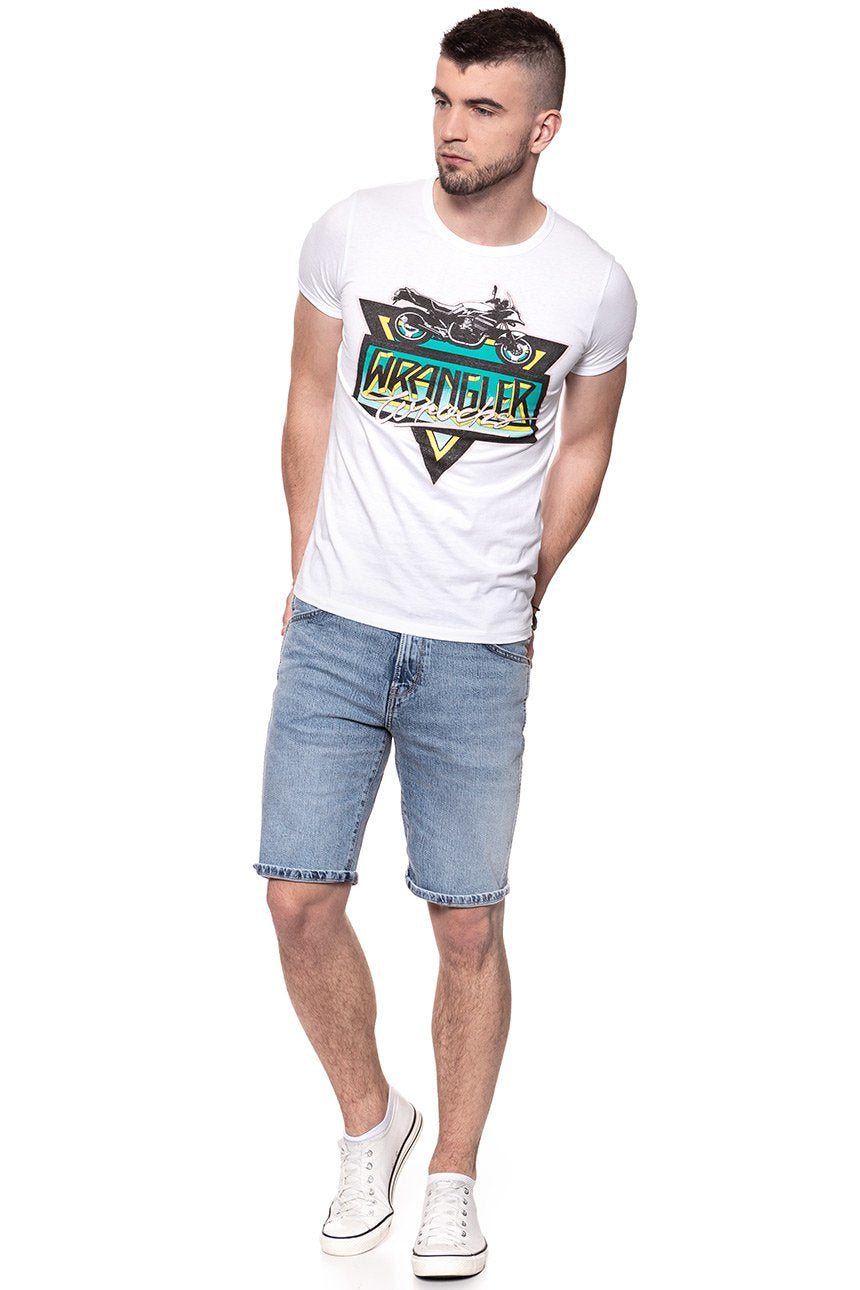 SPODENKI MĘSKIE WRANGLER DENIM SHORT  LIGHT MARBLE W14CRE19J