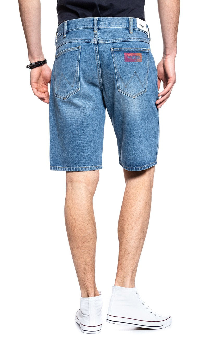 SPODENKI MĘSKIE WRANGLER DENIM SHORT KABEL BLUE W14CER19K