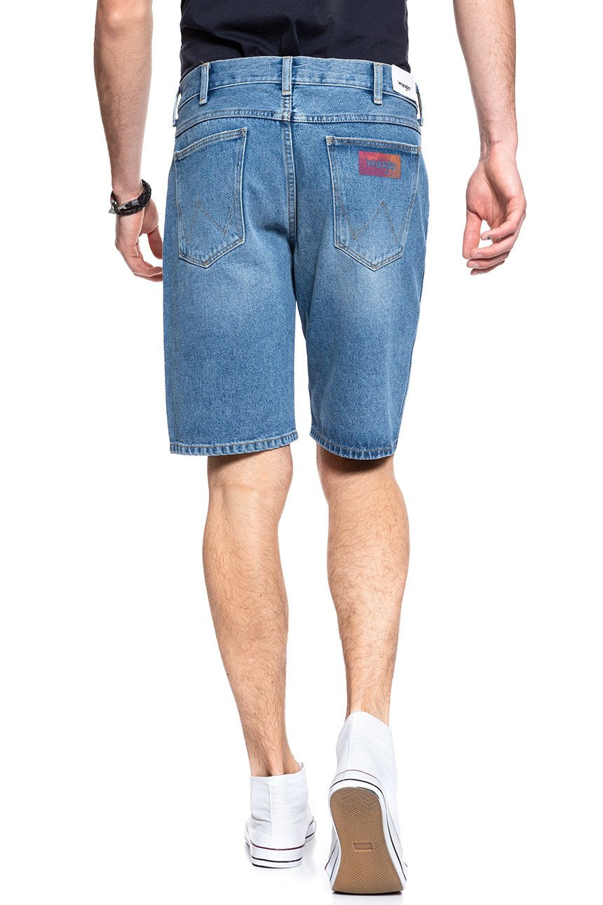 SPODENKI MĘSKIE WRANGLER DENIM SHORT KABEL BLUE W14CER19K