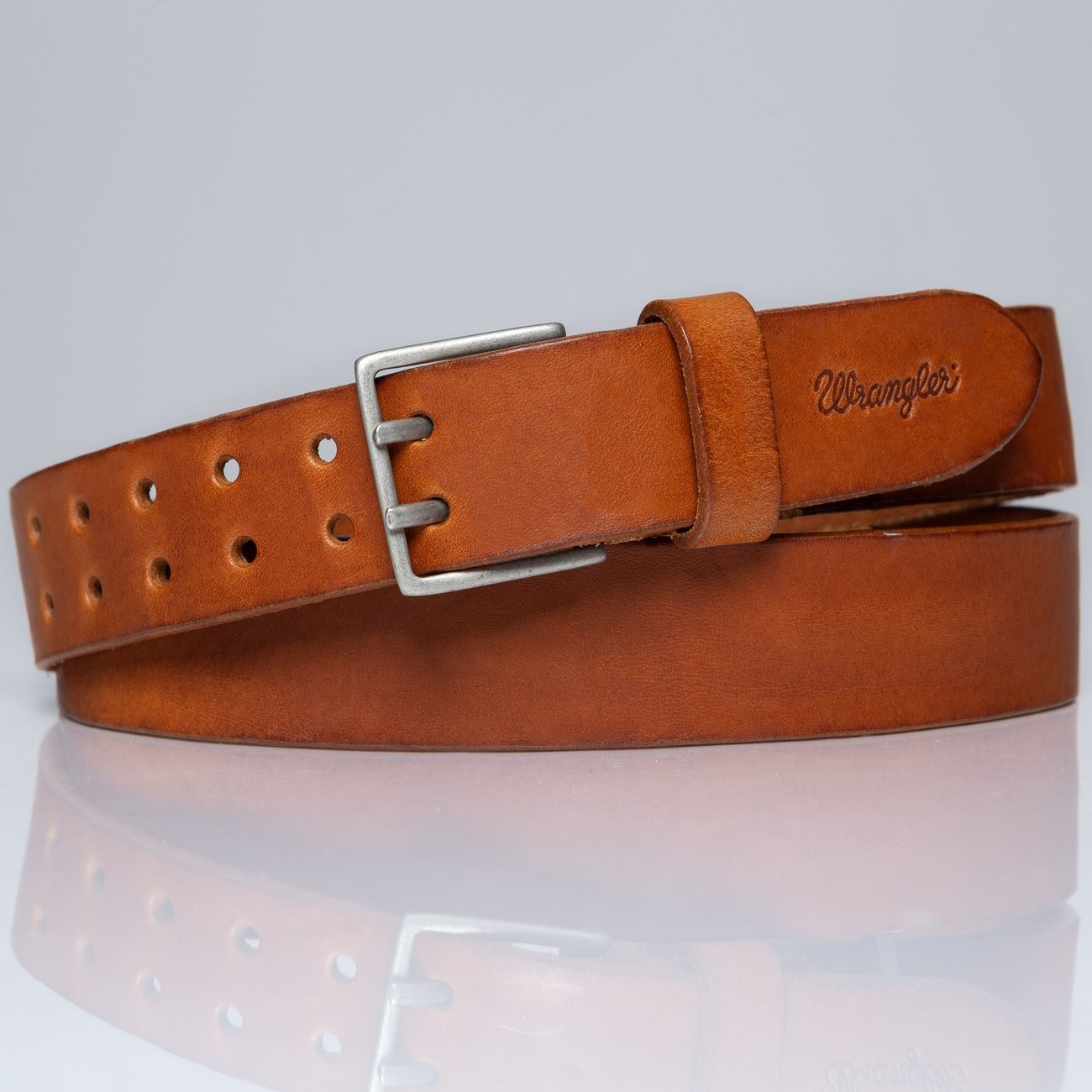 DAMSKI PASEK WRANGLER MILITARY BELT COGNAC W0B74U181